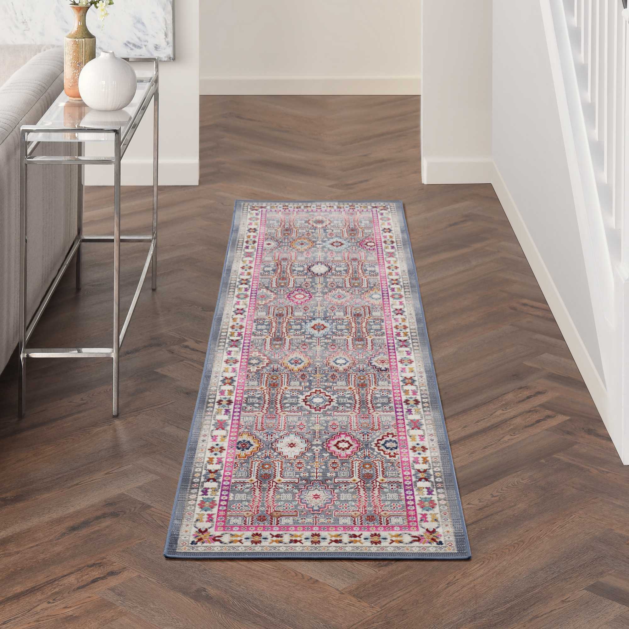 Vintage Kashan Traditional Runner Rugs Vka05 By Nourison In Grey Multi